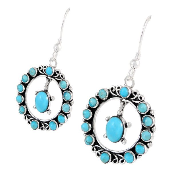 Sterling Silver Earrings Turquoise E1267-C75