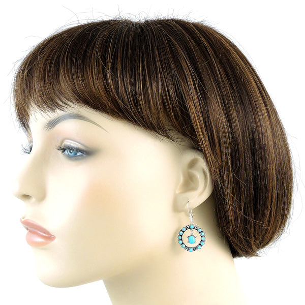 Sterling Silver Earrings Turquoise E1267-C75