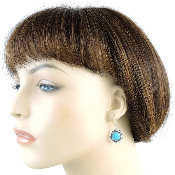 Sterling Silver Earrings Turquoise E1268-C75