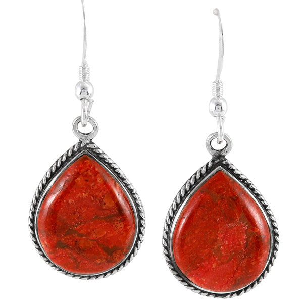 Coral Earrings Sterling Silver E1269-C74