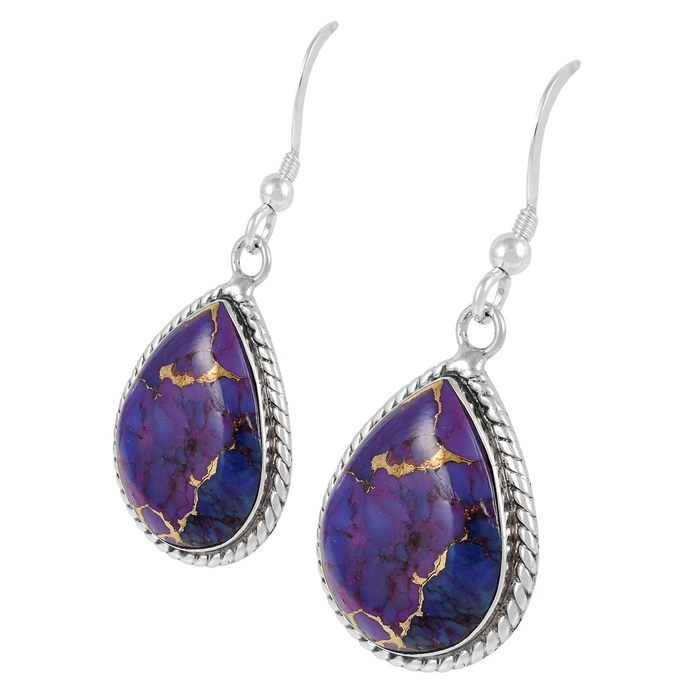 Sterling Silver Earrings Purple Turquoise E1269-C77