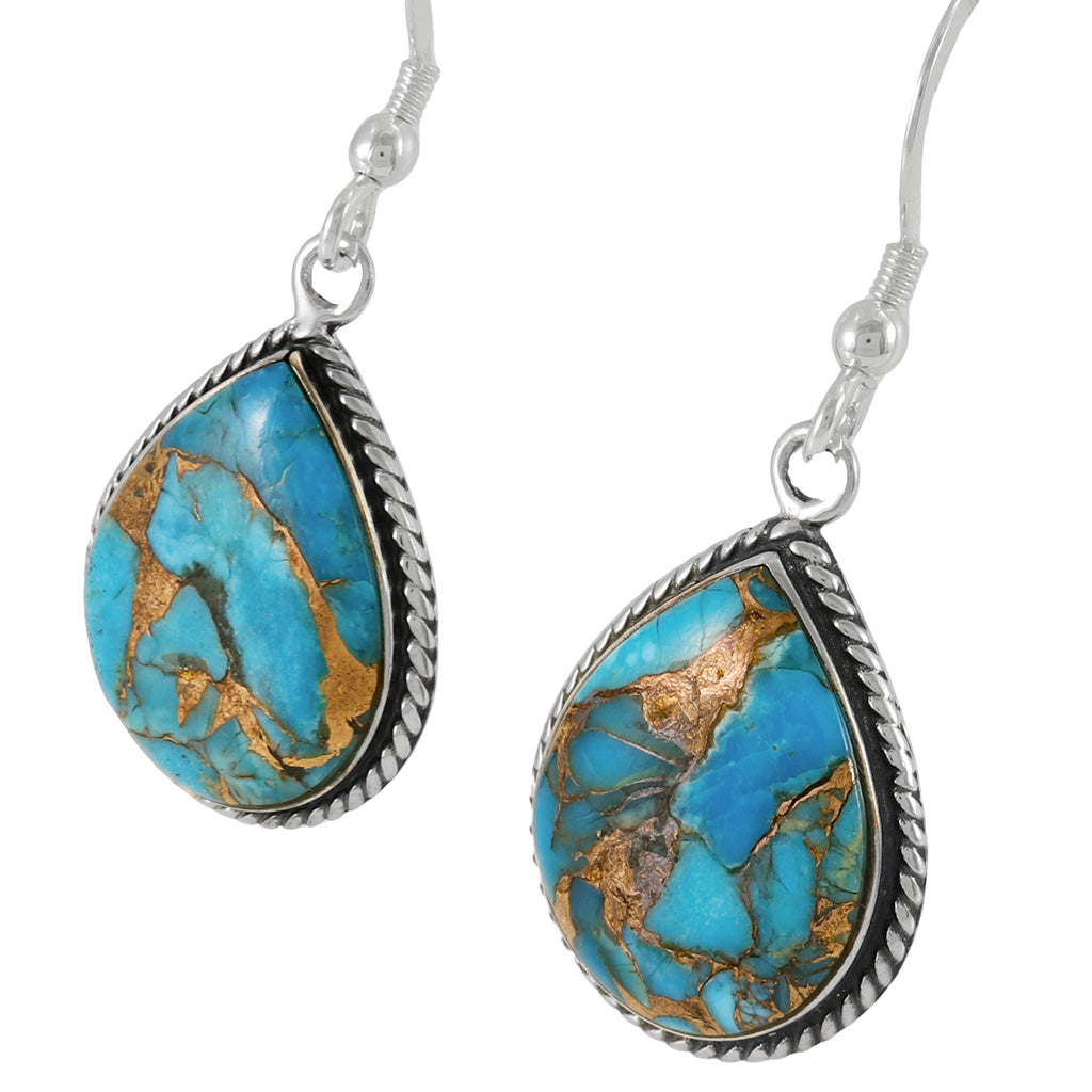 Matrix Turquoise Earrings Sterling Silver E1269-C84