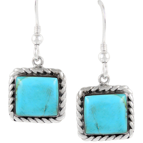Sterling Silver Earrings Turquoise E1271-C75