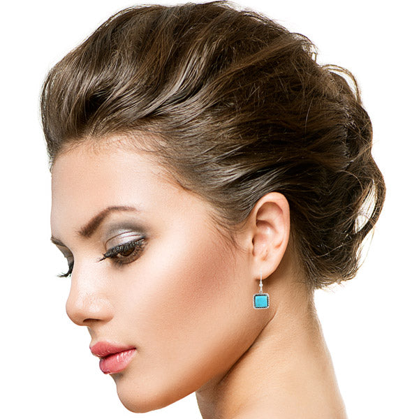 Sterling Silver Earrings Turquoise E1271-C75