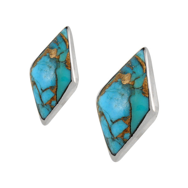 Sterling Silver Earrings Matrix Turquoise E1274-C84