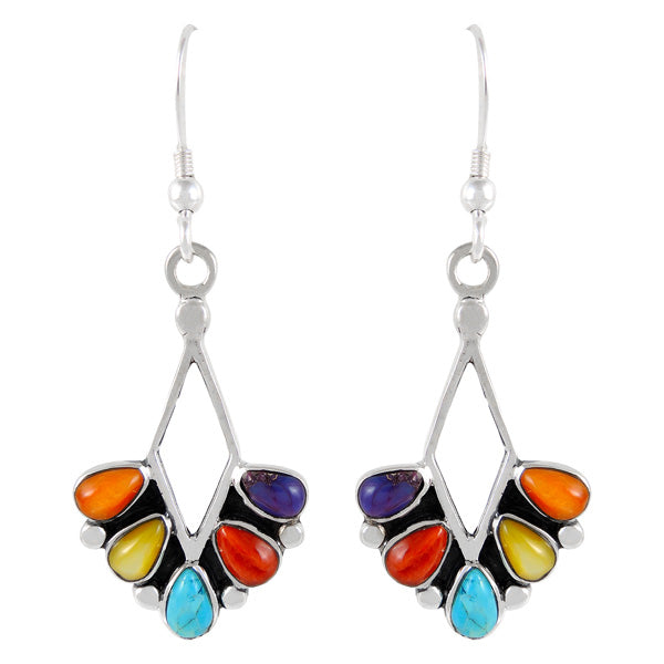 Sterling Silver Earrings Multicolor E1276-C71