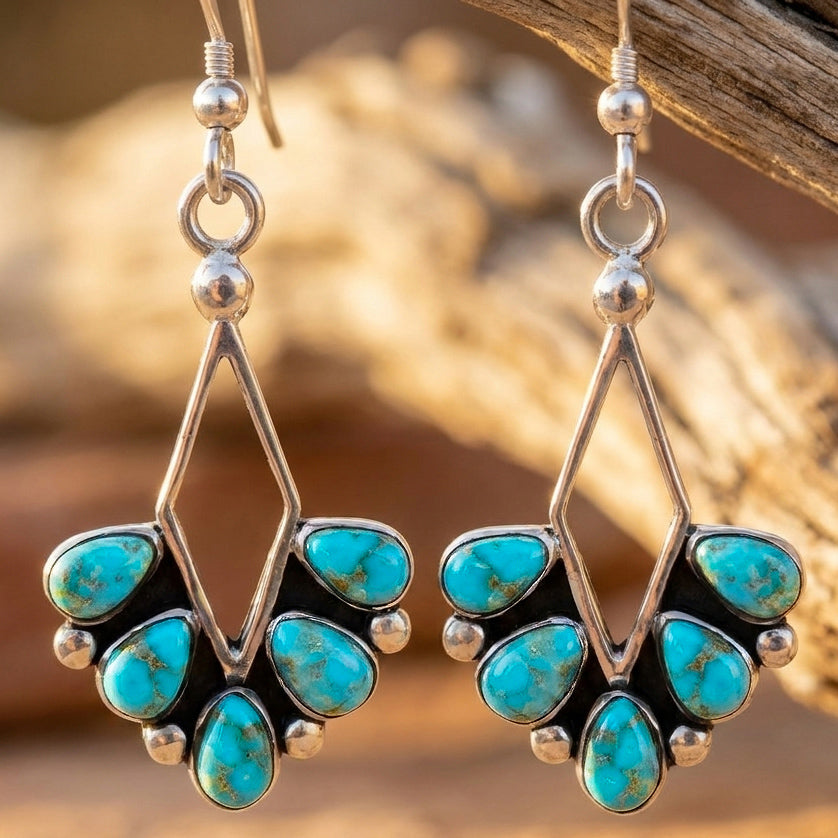 Sterling Silver Earrings Turquoise E1276-C75