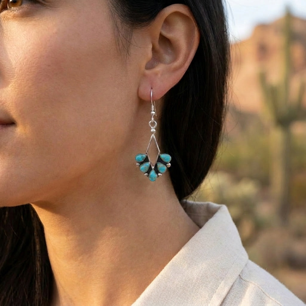 Sterling Silver Earrings Turquoise E1276-C75