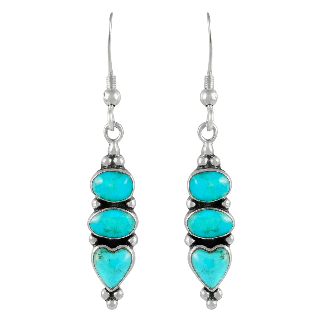 Sterling Silver Earrings Turquoise E1278-C75