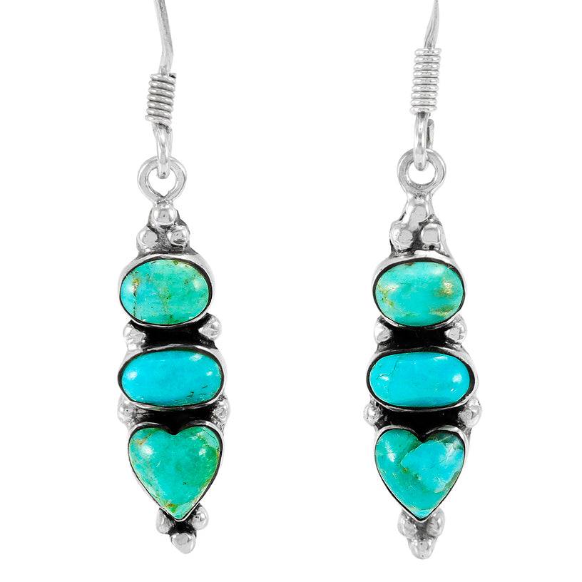Sterling Silver Earrings Turquoise E1278-C75
