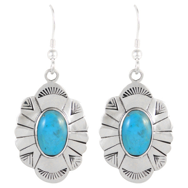 Sterling Silver Earrings Turquoise E1281-C75