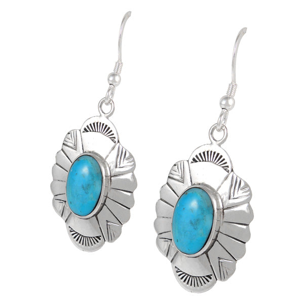Sterling Silver Earrings Turquoise E1281-C75