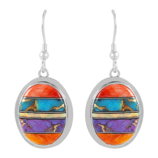 Sterling Silver Earrings Multicolor E1283-C00