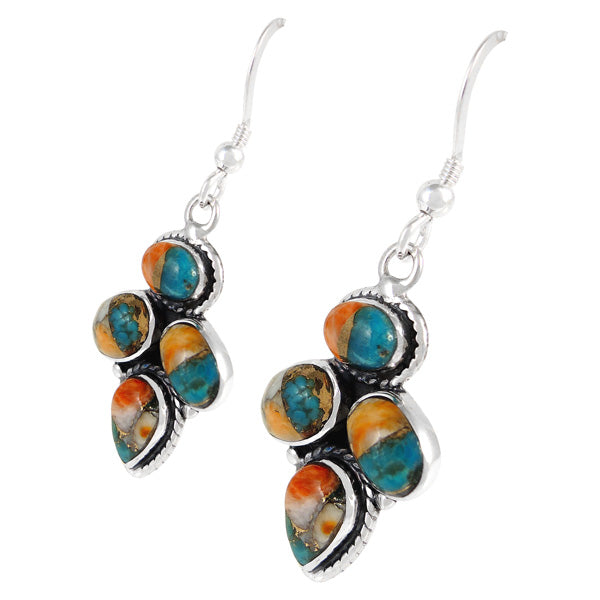 Sterling Silver Earrings Spiny Turquoise E1285-C89