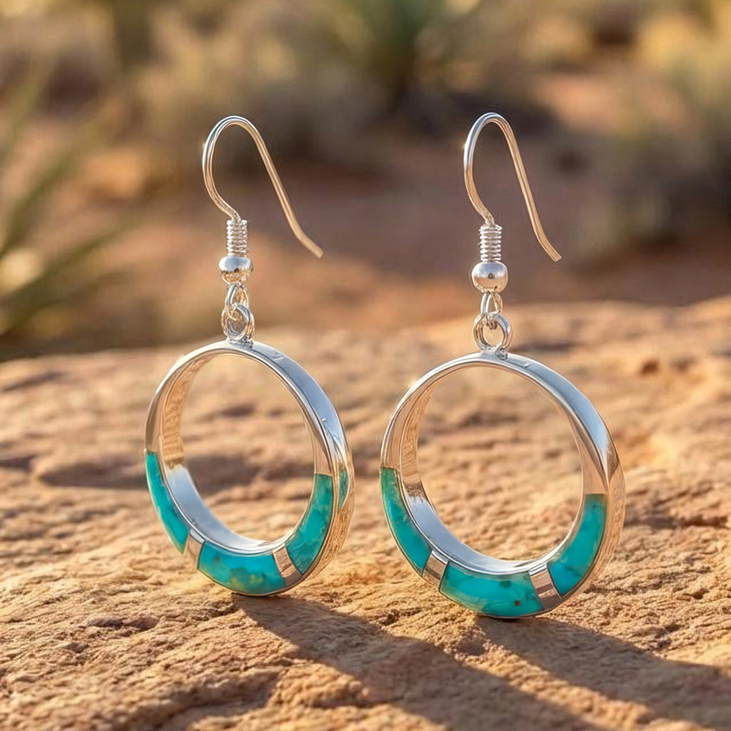 Turquoise Earrings SilverBronzé E1287-SB-C05