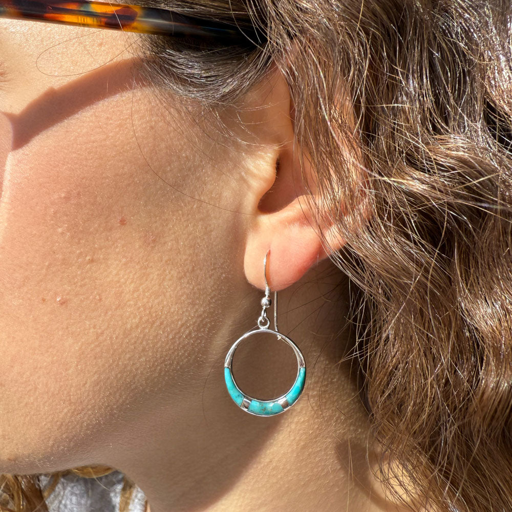 Sterling Silver Earrings Turquoise E1287-C05