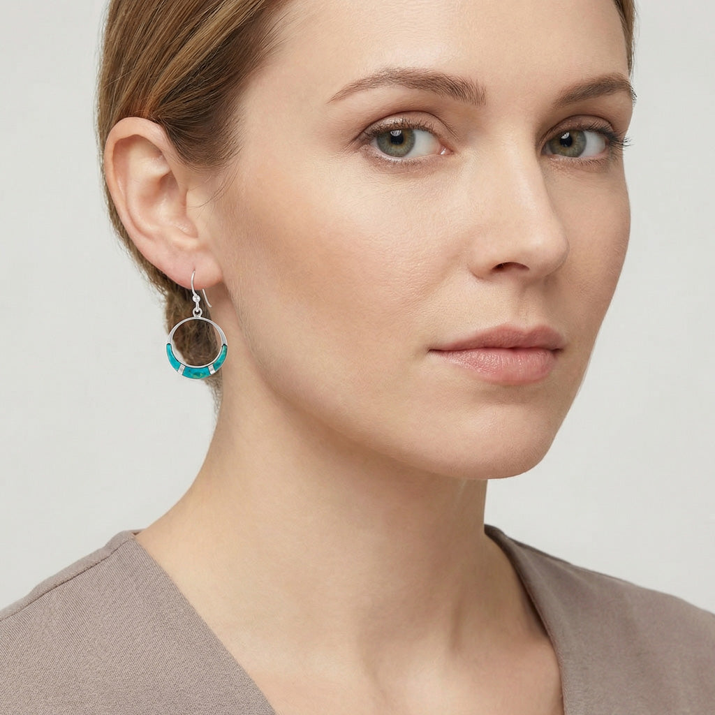 Turquoise Earrings SilverBronzé E1287-SB-C05