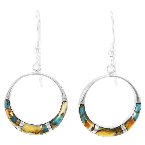 Spiny Turquoise Earrings Sterling Silver E1287-C89
