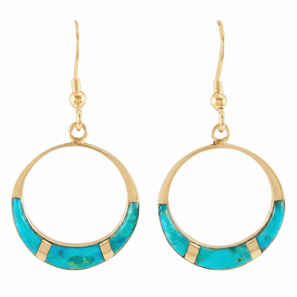 Turquoise Earrings GoldCopper E1287-C05