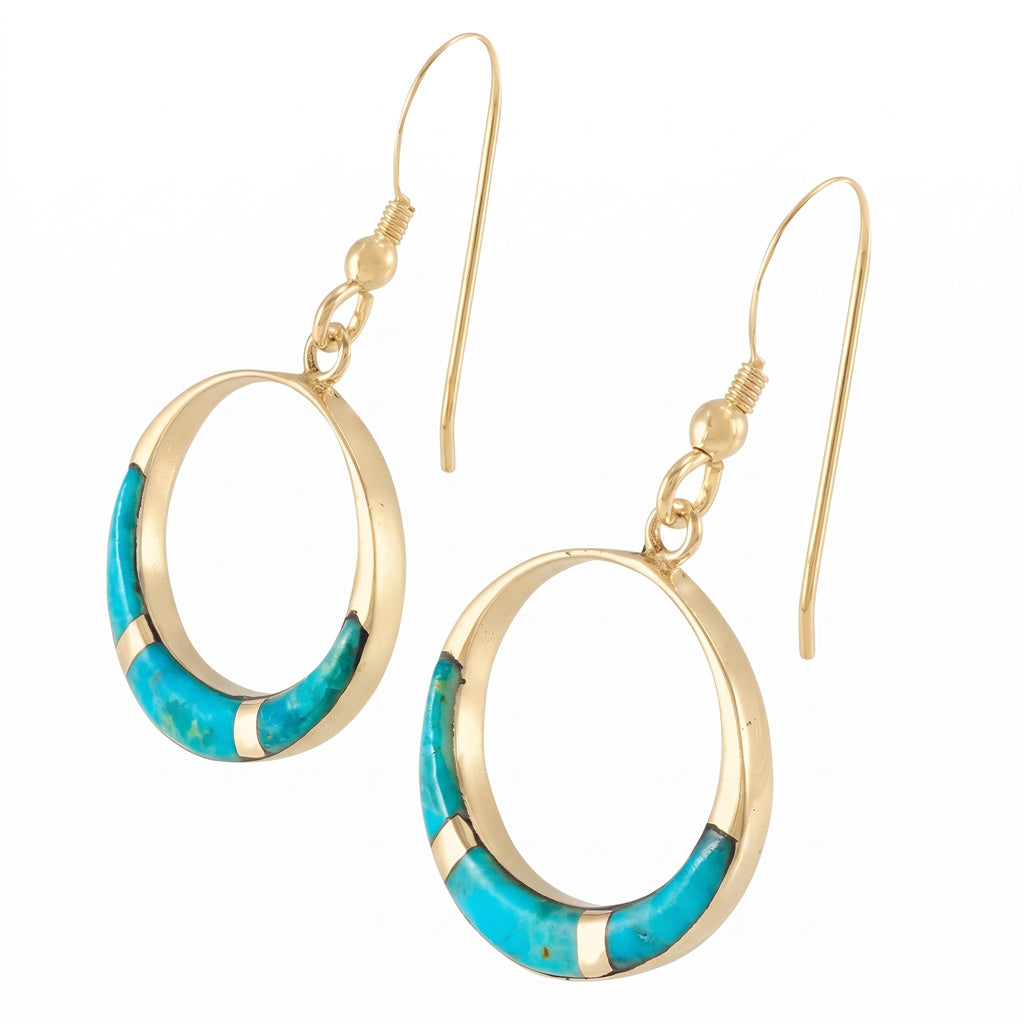 Turquoise Earrings GoldCopper E1287-C05