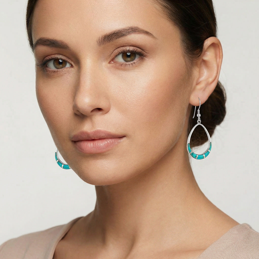 Turquoise Earrings Sterling Silver E1291-C05