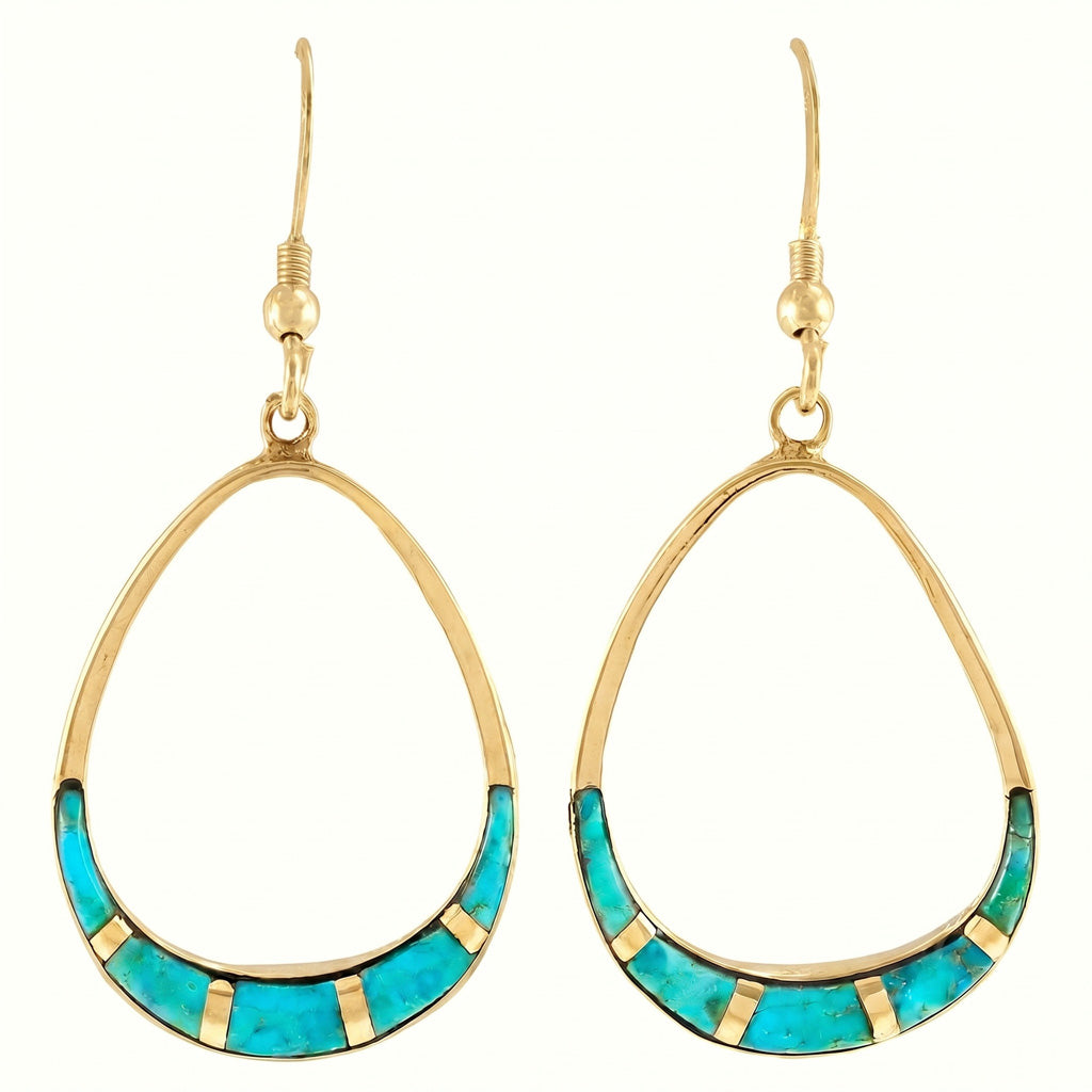 Turquoise Earrings GoldCopper E1291-GB-C05
