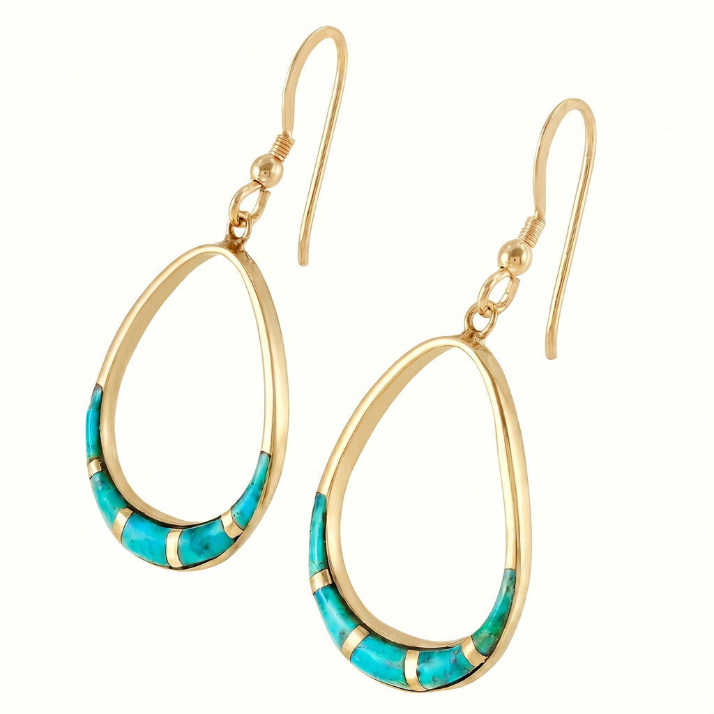 Turquoise Earrings GoldCopper E1291-GB-C05