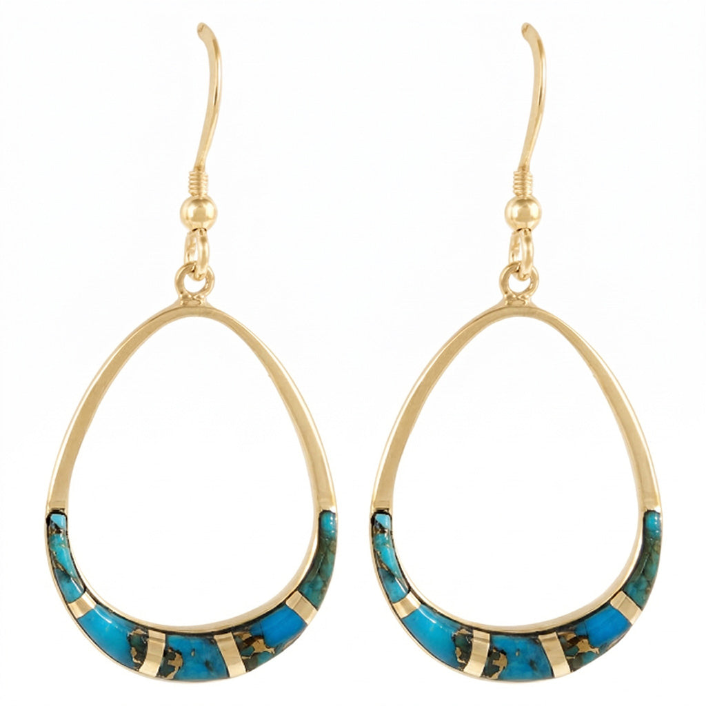 Matrix Turquoise Earrings GoldCopper E1291-GB-C84