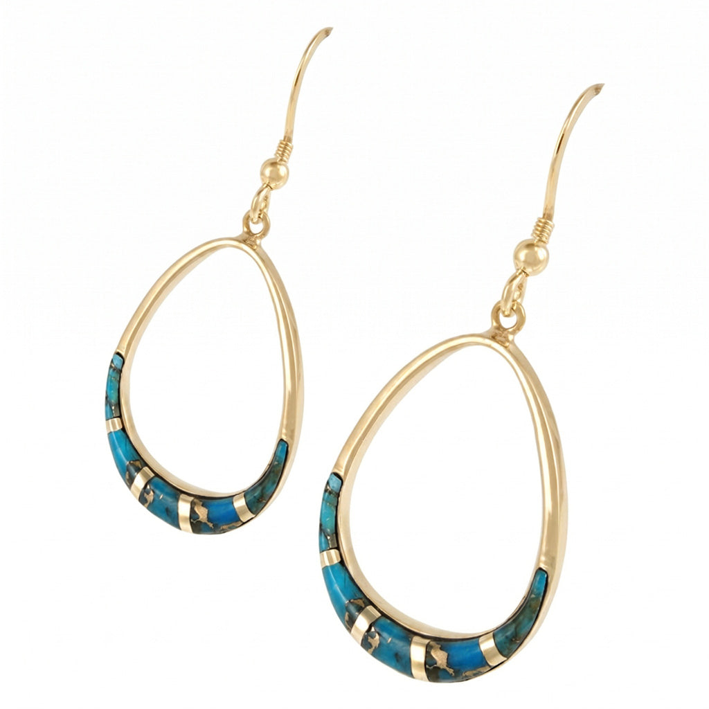 Matrix Turquoise Earrings GoldCopper E1291-GB-C84