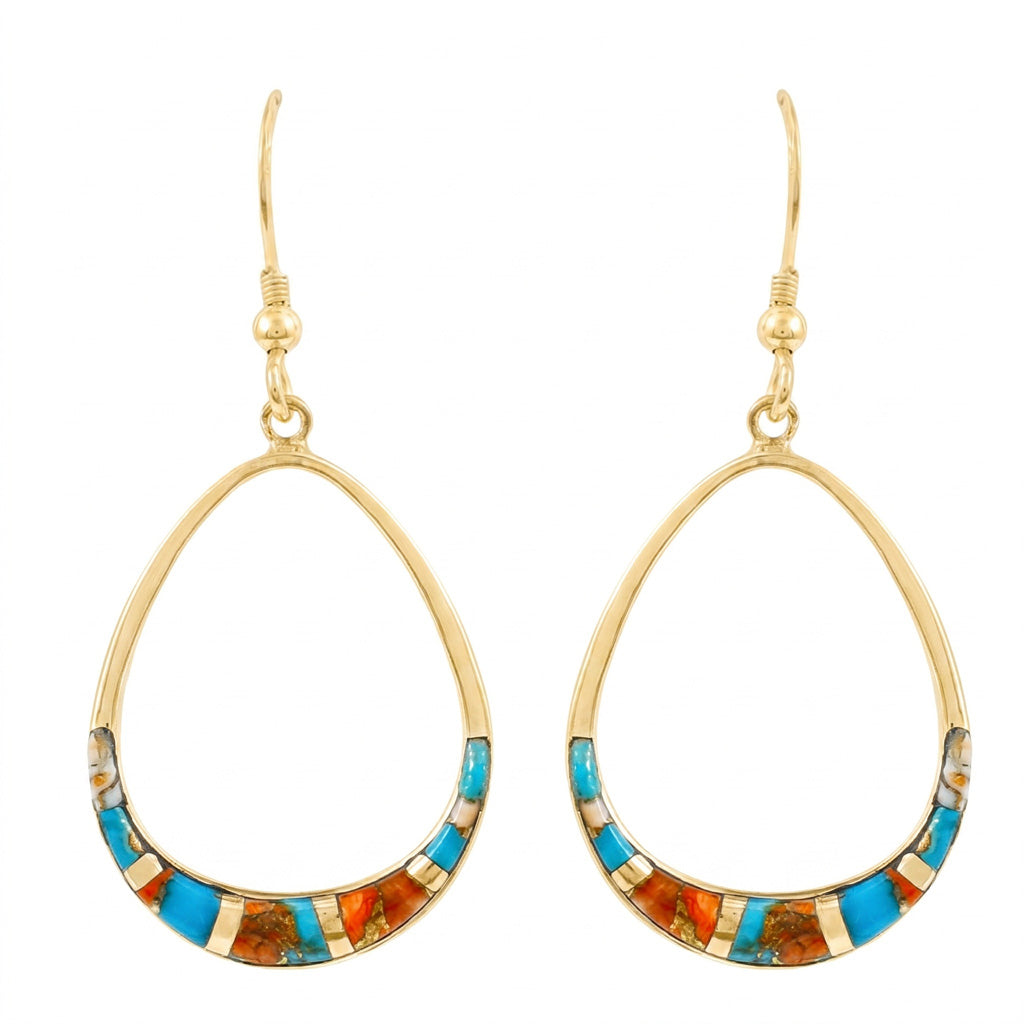 Spiny Turquoise Earrings GoldCopper E1291-GB-C89
