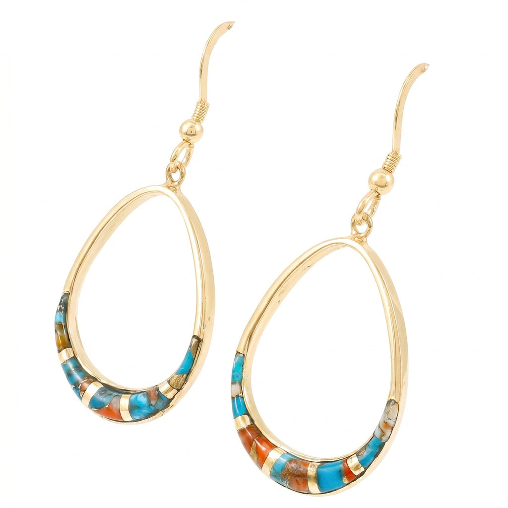 Spiny Turquoise Earrings GoldCopper E1291-GB-C89