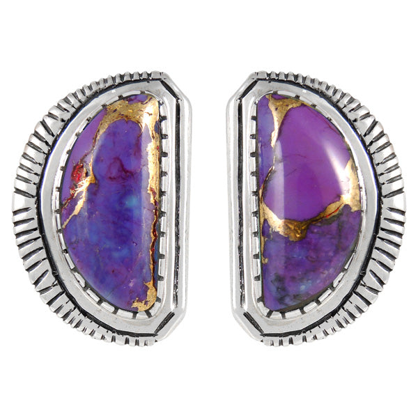Sterling Silver Earrings Purple Turquoise E1293-C77