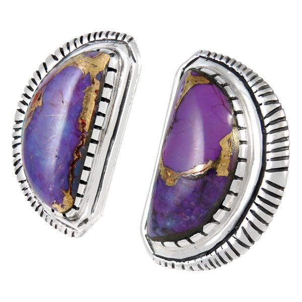 Sterling Silver Earrings Purple Turquoise E1293-C77