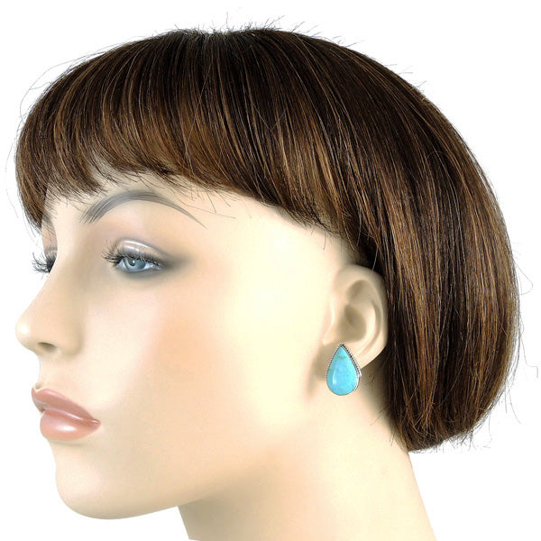 Turquoise Earrings Sterling Silver E1295-C75
