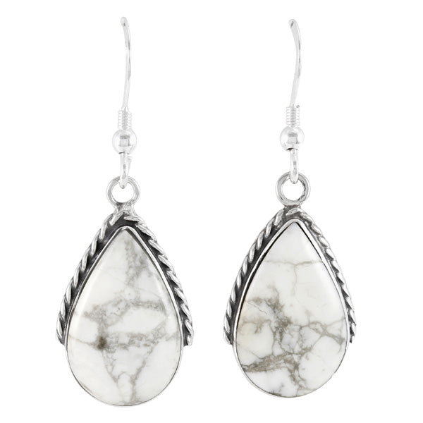 Howlite Earrings Sterling Silver E1298-C103
