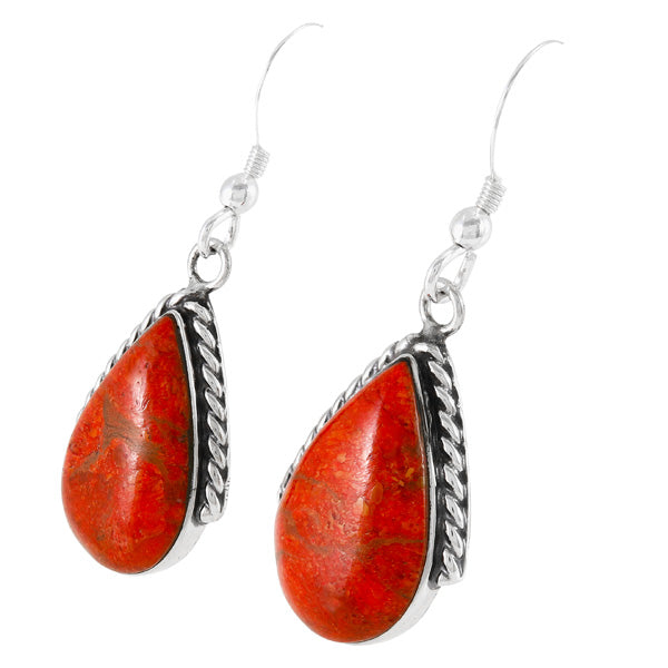 Coral Earrings Sterling Silver E1298-C74
