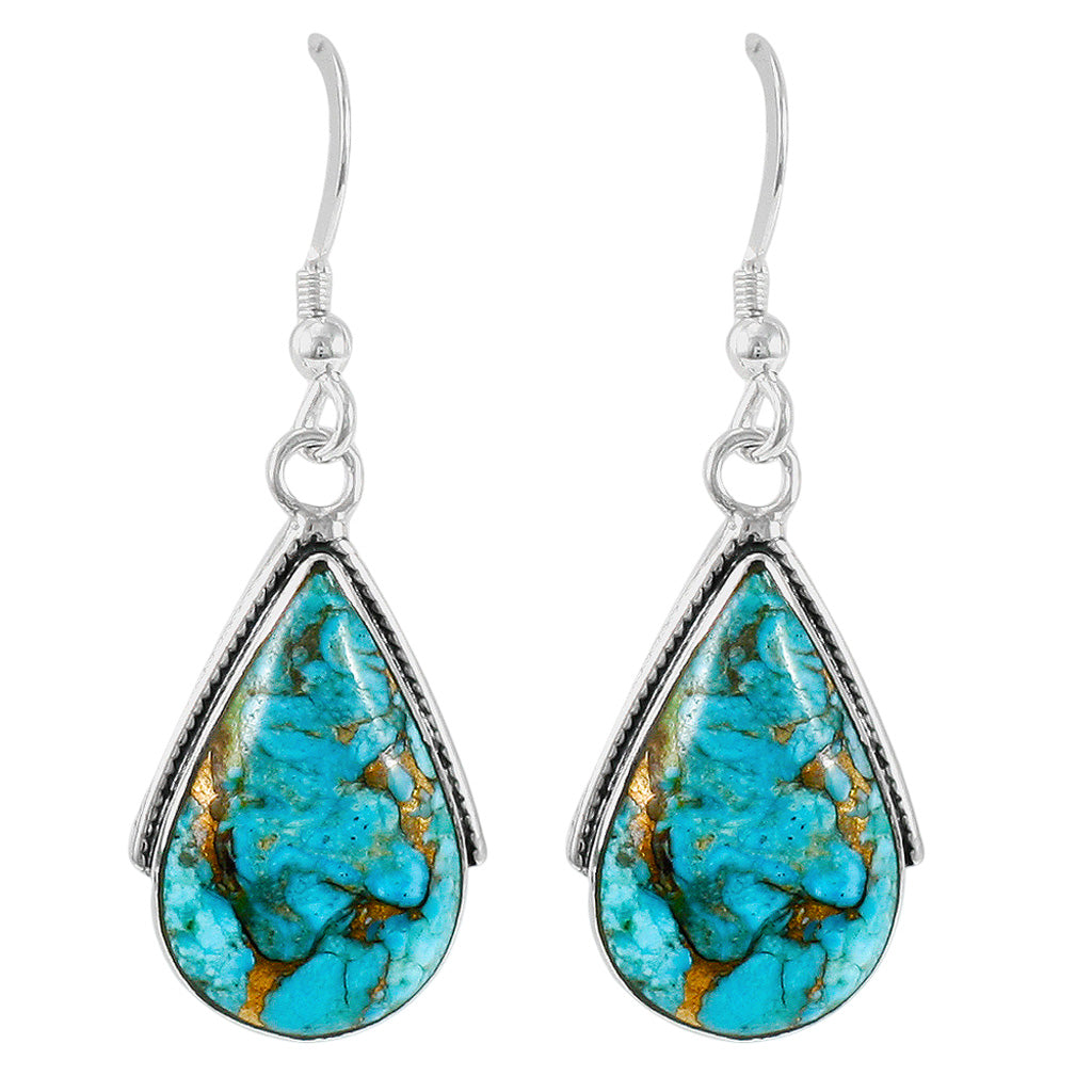 Matrix Turquoise Earrings Sterling Silver E1298-C84