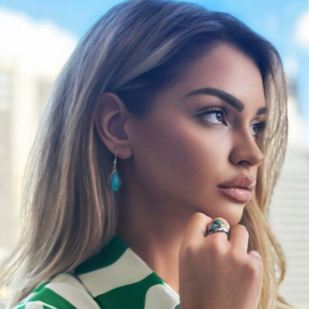 Turquoise Earrings Jewelry Sterling Silver E1298-C75