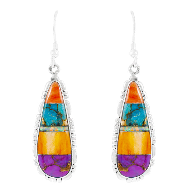 Multicolor Drop Earrings Sterling Silver E1300-C00