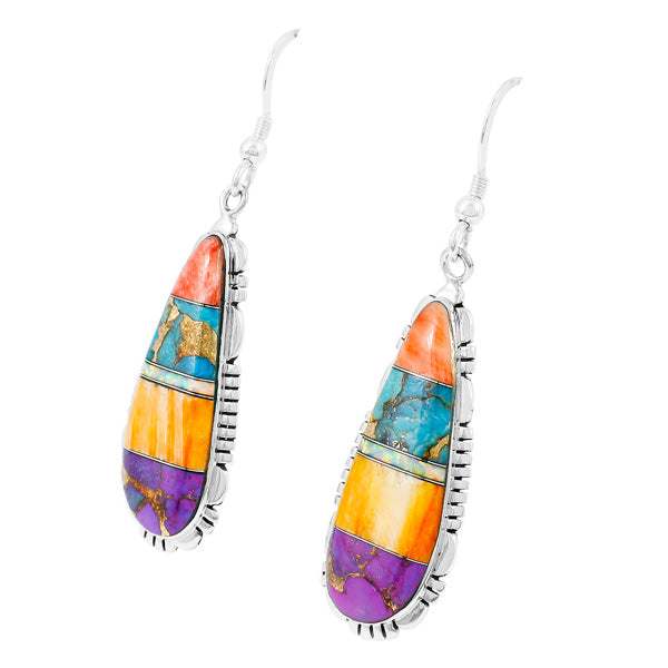Multicolor Drop Earrings Sterling Silver E1300-C00