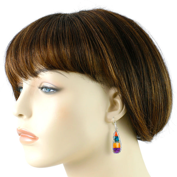 Multicolor Drop Earrings Sterling Silver E1300-C00