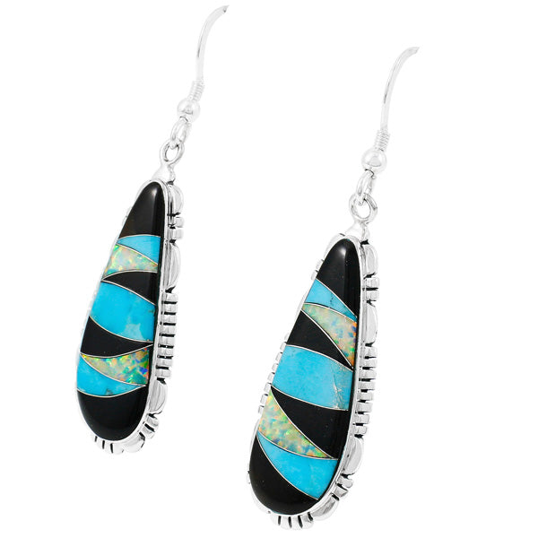 Multicolor Drop Earrings Sterling Silver E1300-C39