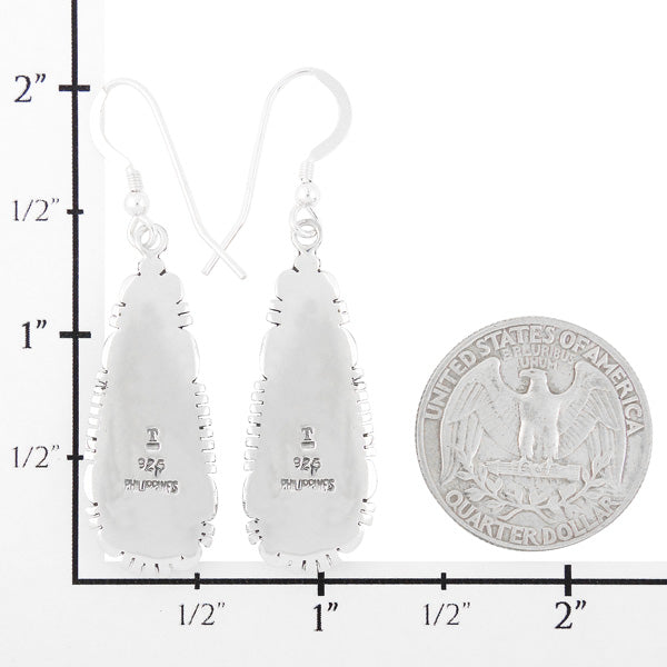 Turquoise Drop Earrings Sterling Silver E1300-C75