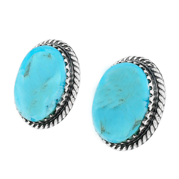 Turquoise Earrings Sterling Silver E1301-C75
