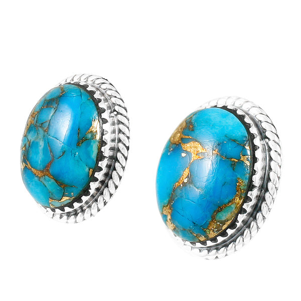 Turquoise Matrix Earrings Sterling Silver E1301-C84