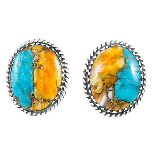 Spiny Turquoise Earrings Sterling Silver E1301-C89