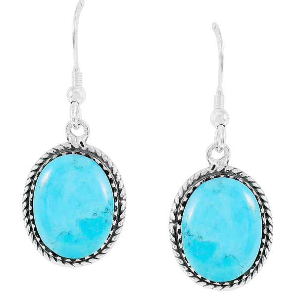 Turquoise Earrings Sterling Silver E1302-C75