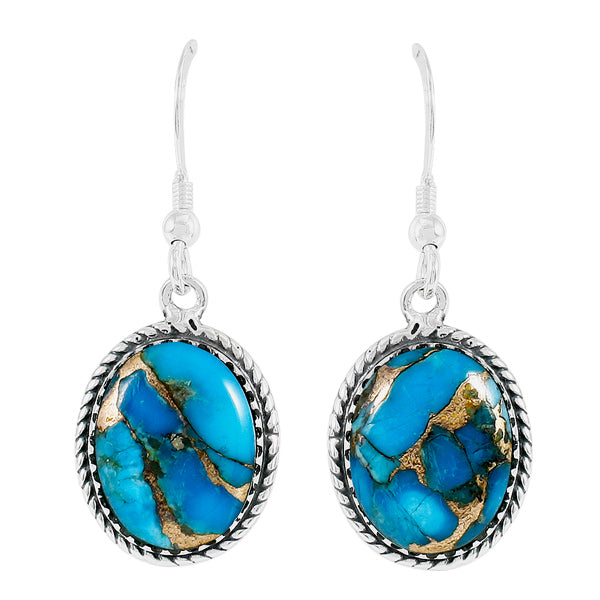 Matrix Turquoise Earrings Sterling Silver E1302-C84