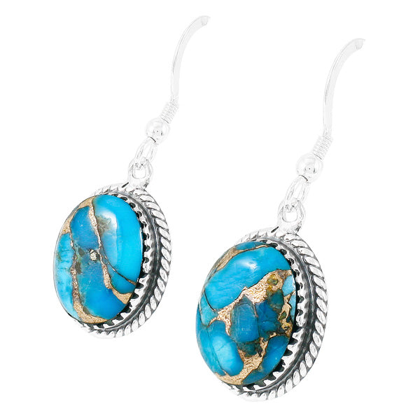 Matrix Turquoise Earrings Sterling Silver E1302-C84