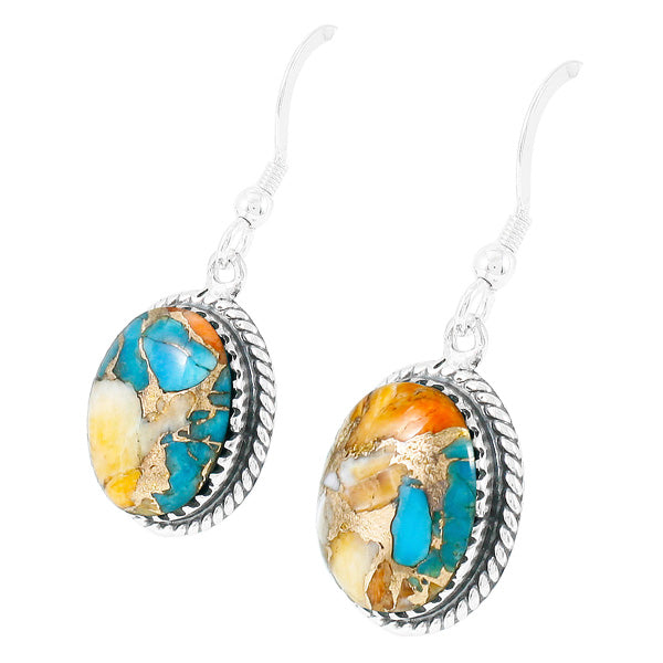 Spiny Turquoise Earrings Sterling Silver E1302-C89